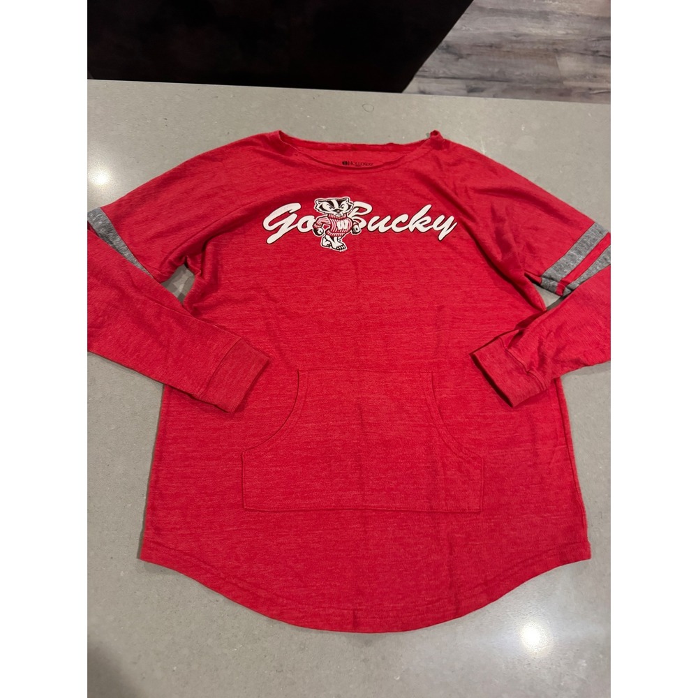 Holloway Juniors Wisconsin Badgers Go‎ Bucky Pocket Long Sleeve Shirt Red Size M